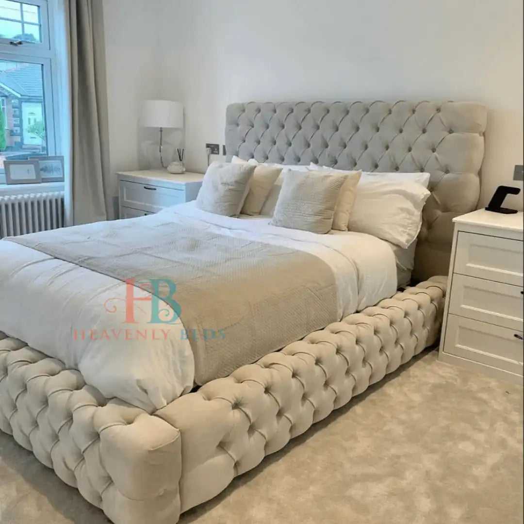 Henry Upholstered Bespoke Fabric Bed Frame - USA - Heavenlybeds