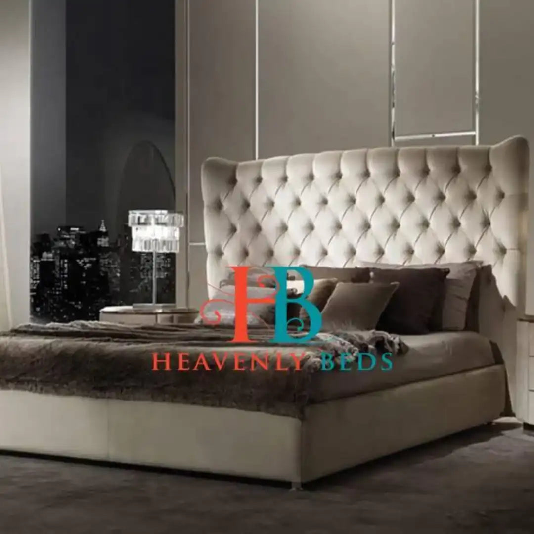 New York Wingback Bed Frame with Storage Options - USA - Heavenlybeds